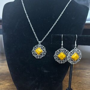 Silver and Yellow Jewelry Set